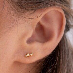 Caitlyn Minimalist Nile Opal and Diamond Studs